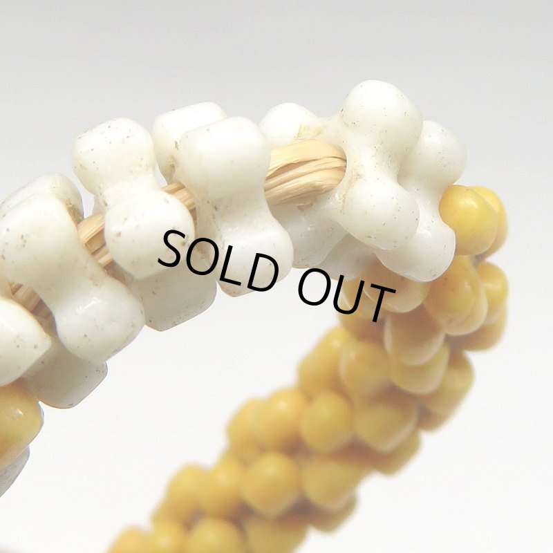 画像3: フラワービーズ 白+山吹色短連 (3)