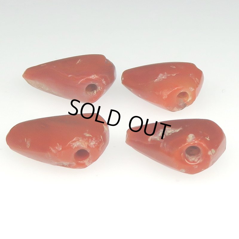 画像3: 西アフリカ発掘カーネリアン　ペンダントトップ型4個セット (3)