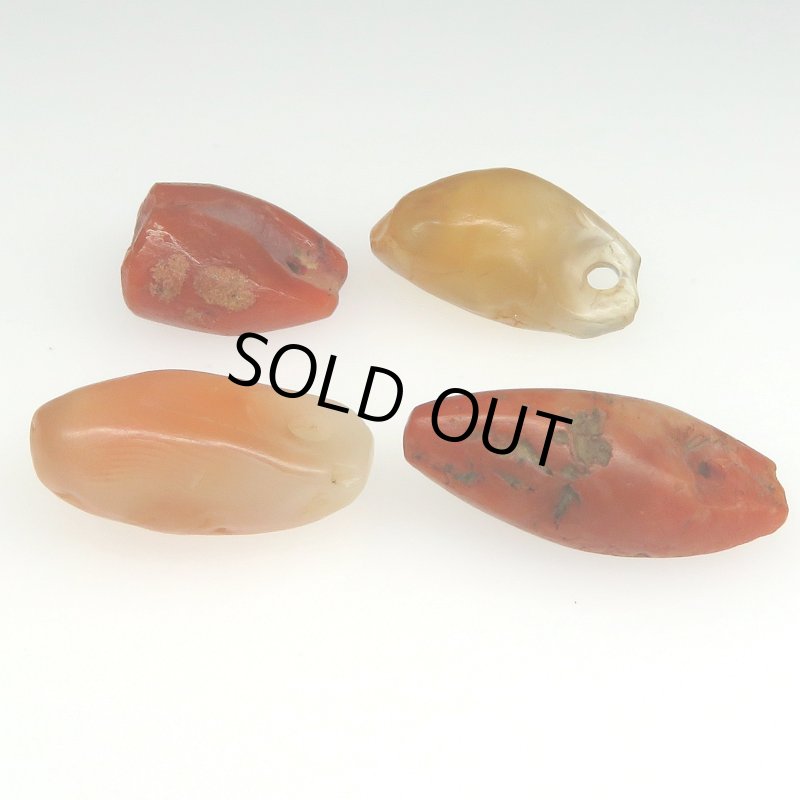 画像3: 西アフリカ発掘カーネリアン　ペンダントトップ型4個セット (3)