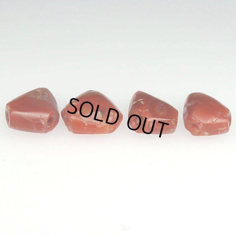 画像4: 西アフリカ発掘カーネリアン　ペンダントトップ型4個セット (4)