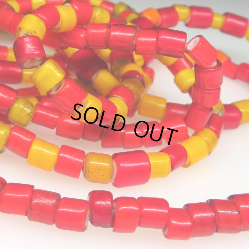 画像4: 山吹色+濃赤チューブ型ホワイトハーツ　超ロング連 (4)