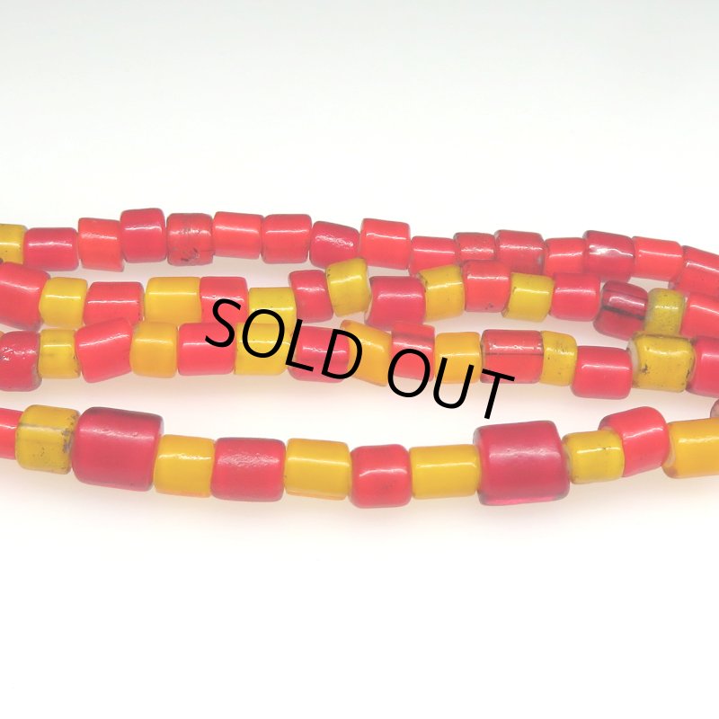 画像2: 山吹色+濃赤チューブ型ホワイトハーツ　超ロング連 (2)