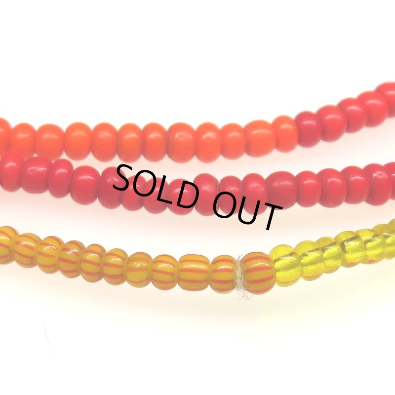 画像2: 赤黄ミックスシードビーズ連 (2)