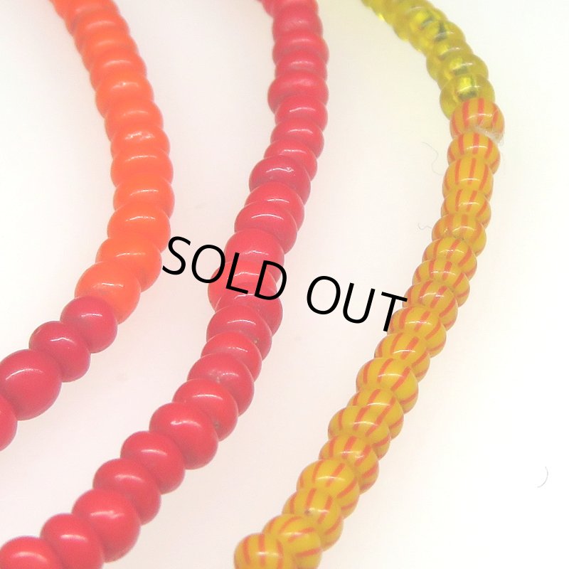 画像3: 赤黄ミックスシードビーズ連 (3)