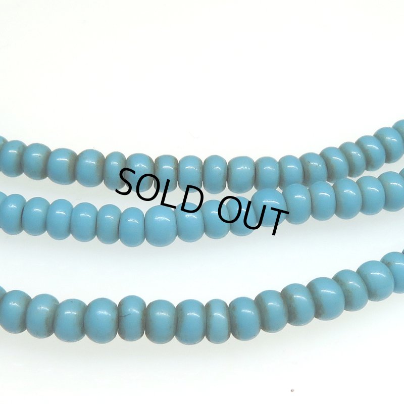 画像2: ターコイズブルーのシードビーズ連 (2)