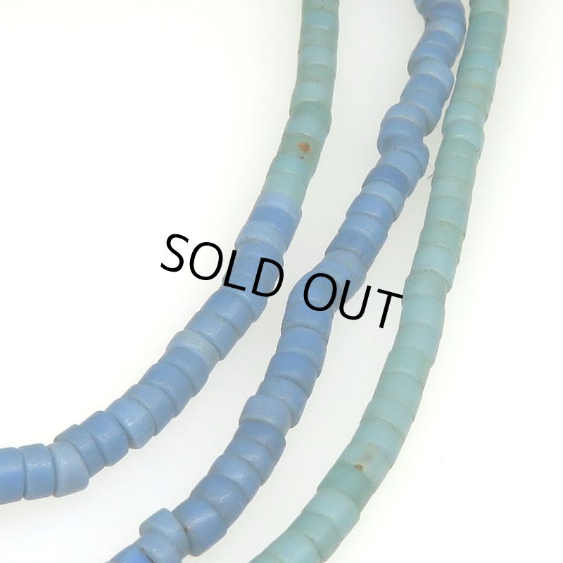 画像3: ブルーグレーとグリーン極小シードビーズ連 (3)