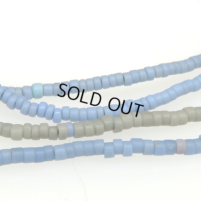 画像2: ブルーグレーMix極小シードビーズ連 (2)