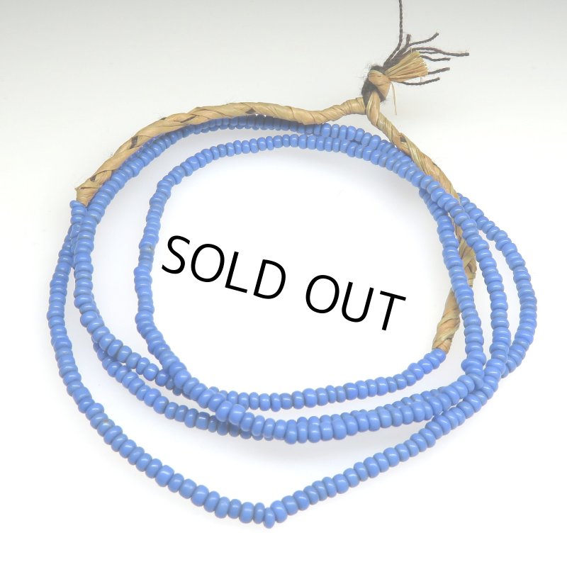 画像1: ブルーの極小シードビーズ連 (1)