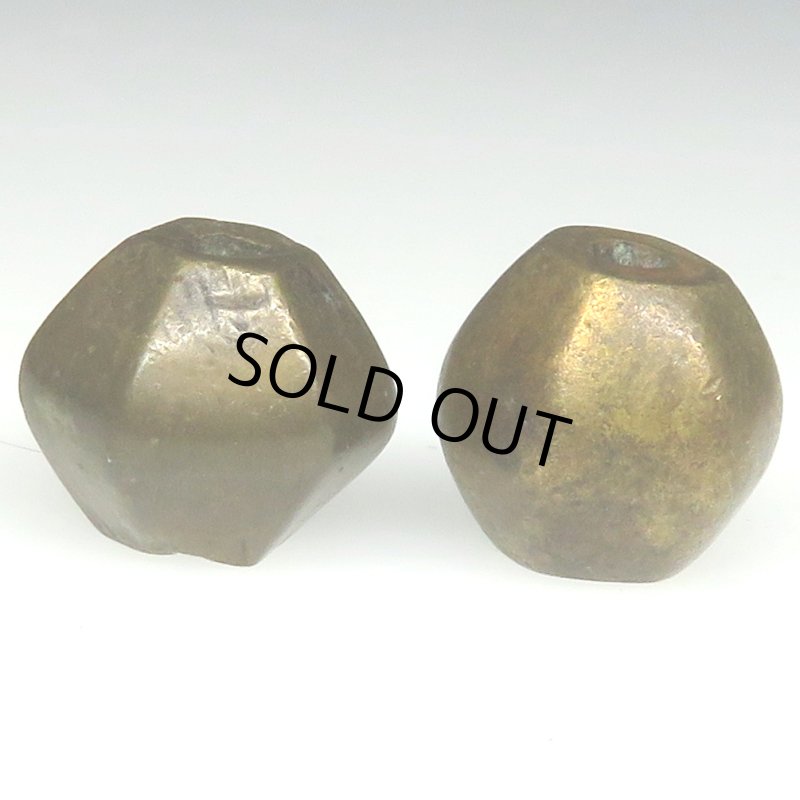 画像1: 西アフリカ真鍮ビーズ大　2個セット (1)