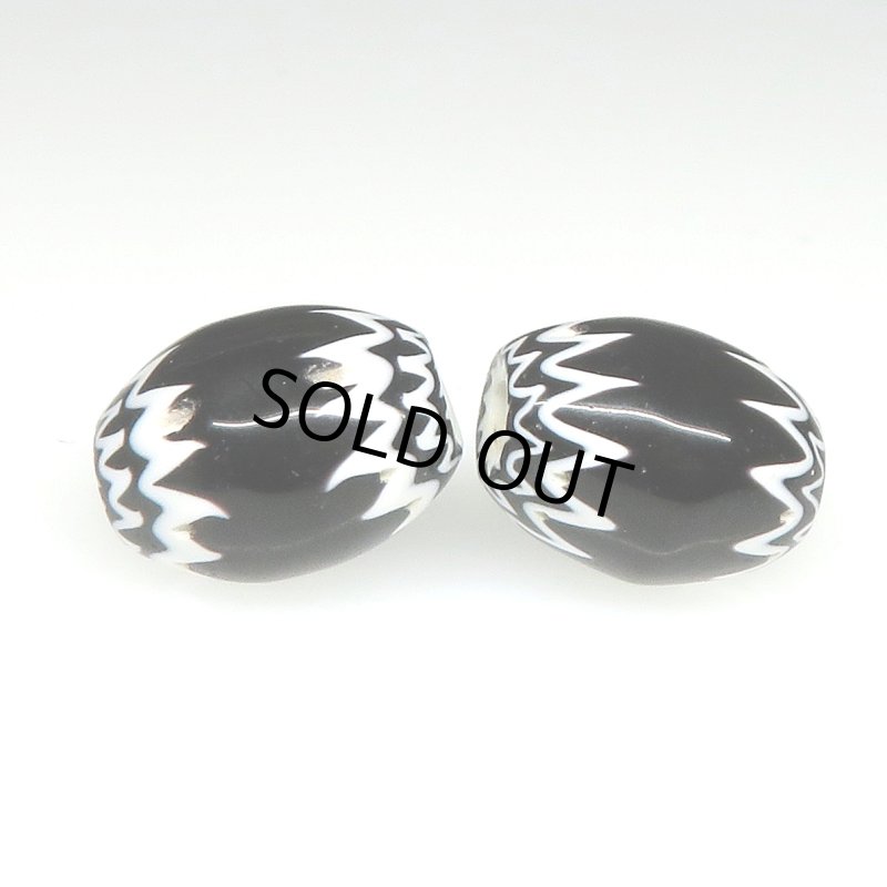 画像3: ブラックシェブロン小粒　2個セット (3)