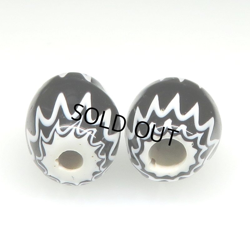 画像4: ブラックシェブロン小粒　2個セット (4)