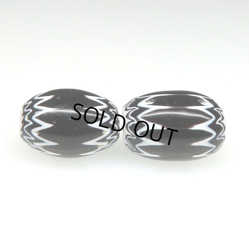 画像2: ブラックシェブロン小粒　2個セット (2)