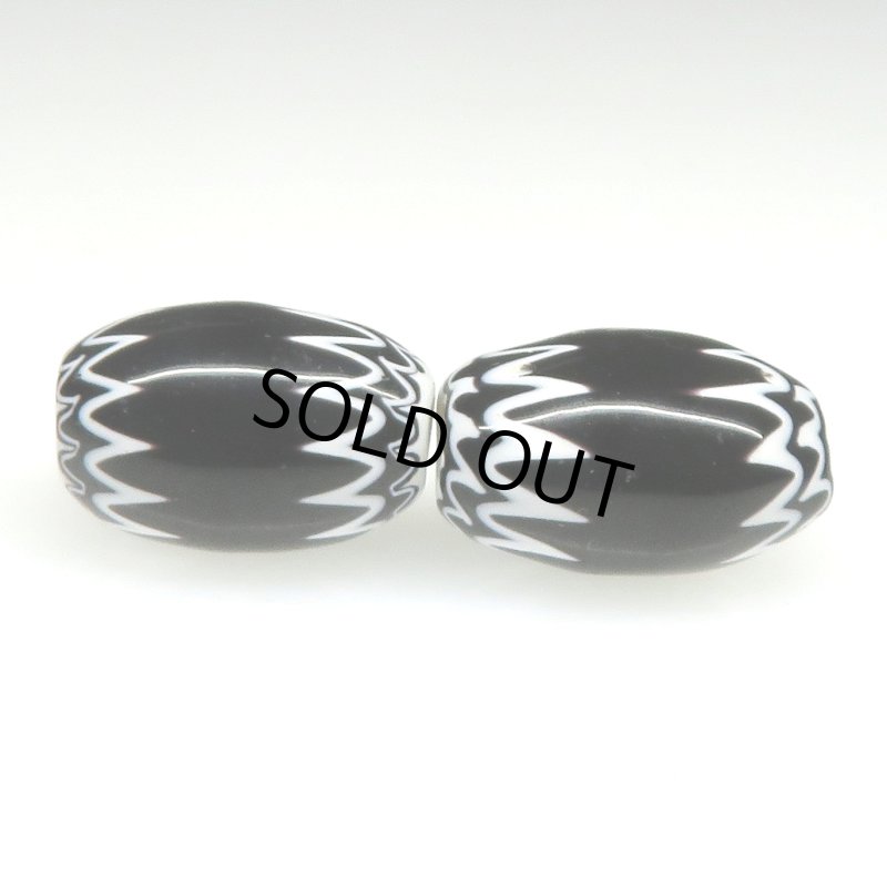 画像2: ブラックシェブロン小粒　2個セット (2)