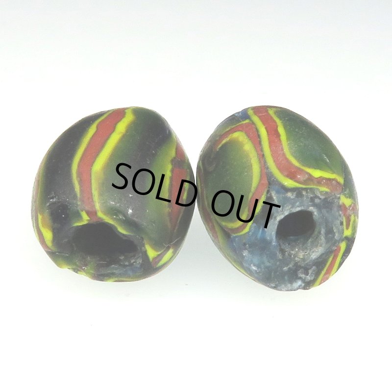 画像4: ヴェネチア筋玉　濃緑クリア　2個セット (4)