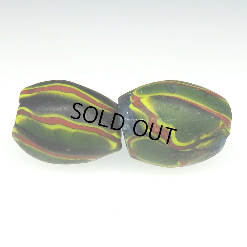 画像3: ヴェネチア筋玉　濃緑クリア　2個セット (3)