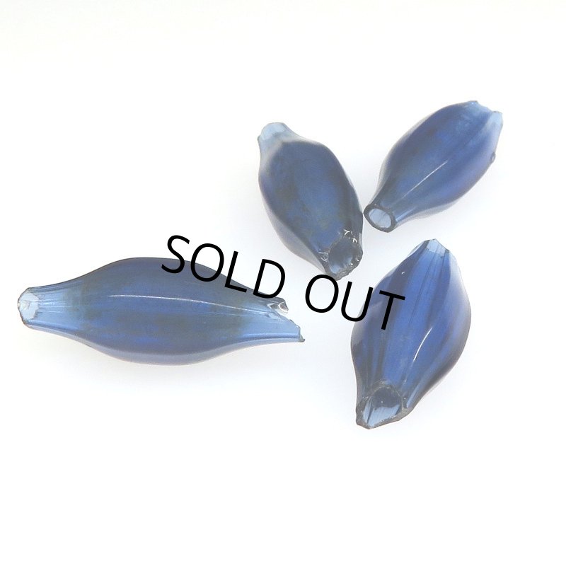 画像1: 吹きガラスのロシアンブルー　4個セット (1)