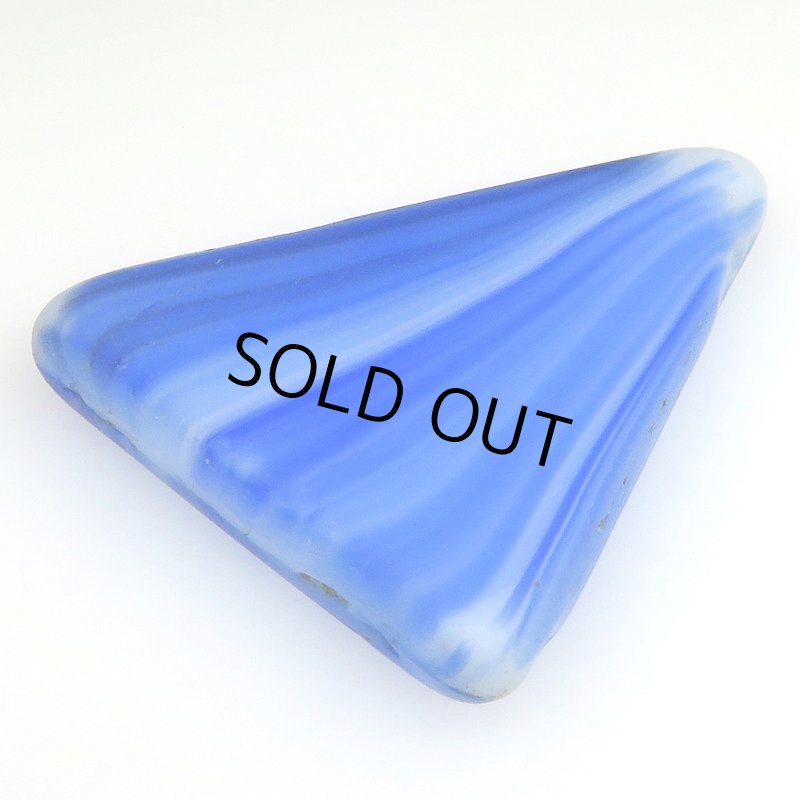 画像1: ウェディングビーズ　三角乳白+ブルー (1)