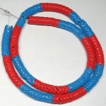 画像1: 大スネークビーズ　朱色+ブルー（複数在庫あり） (1)