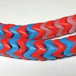 画像2: 大スネークビーズ　朱色+ブルーMix (2)