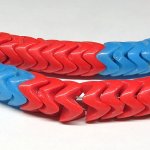 画像2: 大スネークビーズ　朱色+ブルー（複数在庫あり） (2)