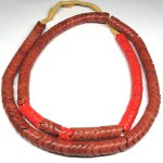 画像1: 大スネークビーズ 茶+朱色 (1)