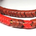 画像2: 大スネークビーズ 茶+朱色 (2)