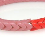 画像2: スネークビーズ　ピンク+朱色短連 (2)