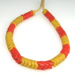 画像1: スネークビーズ　山吹色+朱色短連 (1)