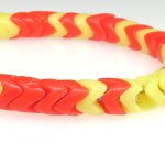 画像2: スネークビーズ　黄色+朱色短連 (2)