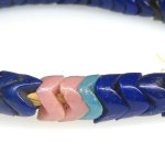 画像2: スネークビーズ 紺+ピンク短連 (2)