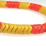 画像2: スネークビーズ　山吹色+朱色短連 (2)