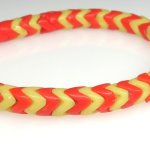 画像2: スネークビーズ　黄色+朱色短連 (2)