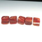画像2: 渋赤マーブルビーズ　キューブ型5個セット（複数在庫あり） (2)