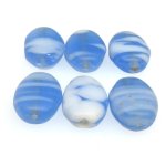 画像3: ドロップのようなマーブルビーズ薄群青　6個セット（複数在庫あり） (3)