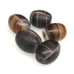 画像1: 茶色のマーブルビーズ　5個セット (1)