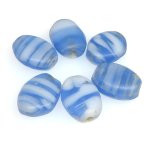 画像1: ドロップのようなマーブルビーズ薄群青　6個セット（複数在庫あり） (1)