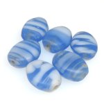 画像2: ドロップのようなマーブルビーズ薄群青　6個セット（複数在庫あり） (2)