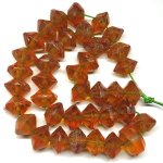 画像1: ボヘミアそろばん玉　琥珀色　38個セット (1)