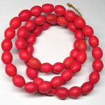 画像1: ボヘミア　レッド棗型ロング連 (1)