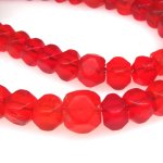 画像2: オレンジレッドクリアボヘミアン多面体　短連 (2)