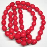 画像1: ボヘミア　レッド棗型ロング連 (1)