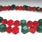 画像5: レッド+深緑クリアボヘミアン多面体　短連 (5)