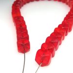 画像2: オレンジレッドクリアボヘミアン多面体　短連 (2)