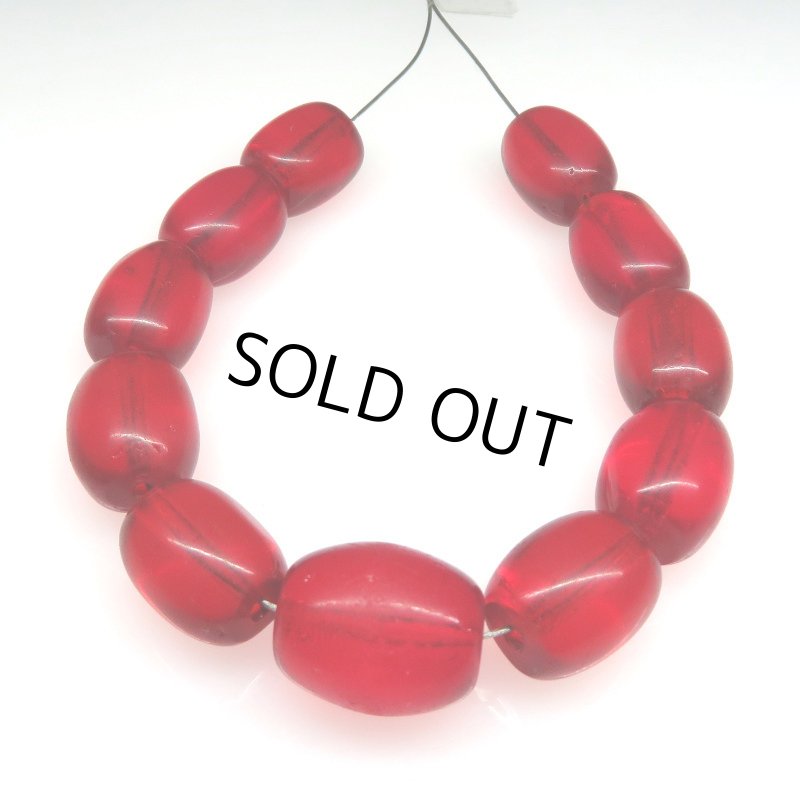 画像1: レッドクリアボヘミアン棗型　短連 (1)