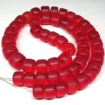 画像1: レッドクリアボヘミアン円柱形　短連 (1)