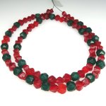 画像1: レッド+深緑クリアボヘミアン多面体　短連 (1)