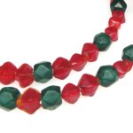 画像4: レッド+深緑クリアボヘミアン多面体　短連 (4)