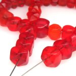 画像3: オレンジレッドクリアボヘミアン多面体　短連 (3)