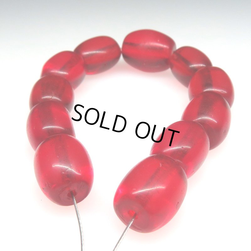画像2: レッドクリアボヘミアン棗型　短連 (2)