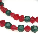 画像2: レッド+深緑クリアボヘミアン多面体　短連 (2)